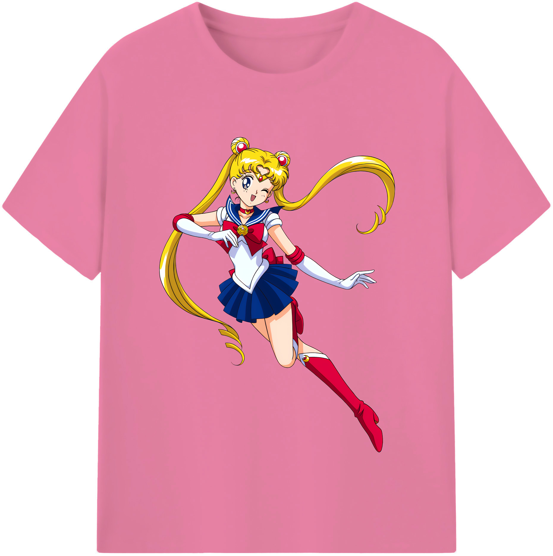 （画像用） 美少女戦士セーラームーン 月野 うさぎ つきの うさぎ Sailor Moon Tsukino Usagi 綿100％半袖Tシャツ（フロントプリント）